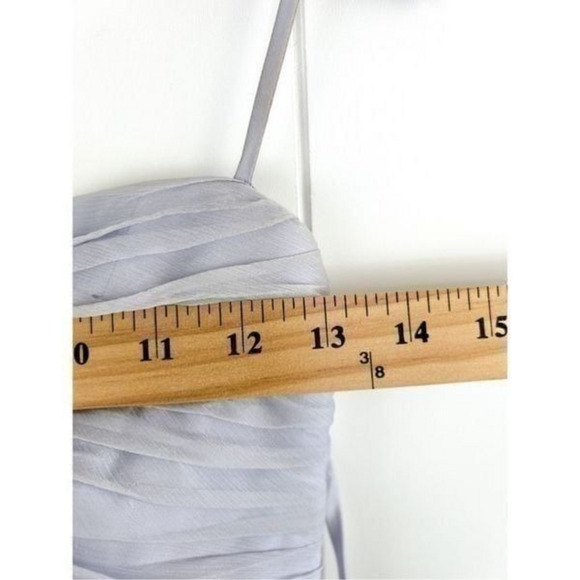 Amsale‎ Lilac Silk Halter Bridesmaid Dress Size 2 Built In Padding - Picture 8 of 12